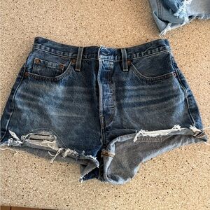 Levi's Distressed Blue Jean Shorts